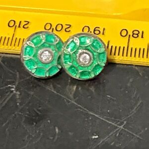 Green and Sterling Silver Jewel Pops by the Kameleon Co for Pendants or Earrings